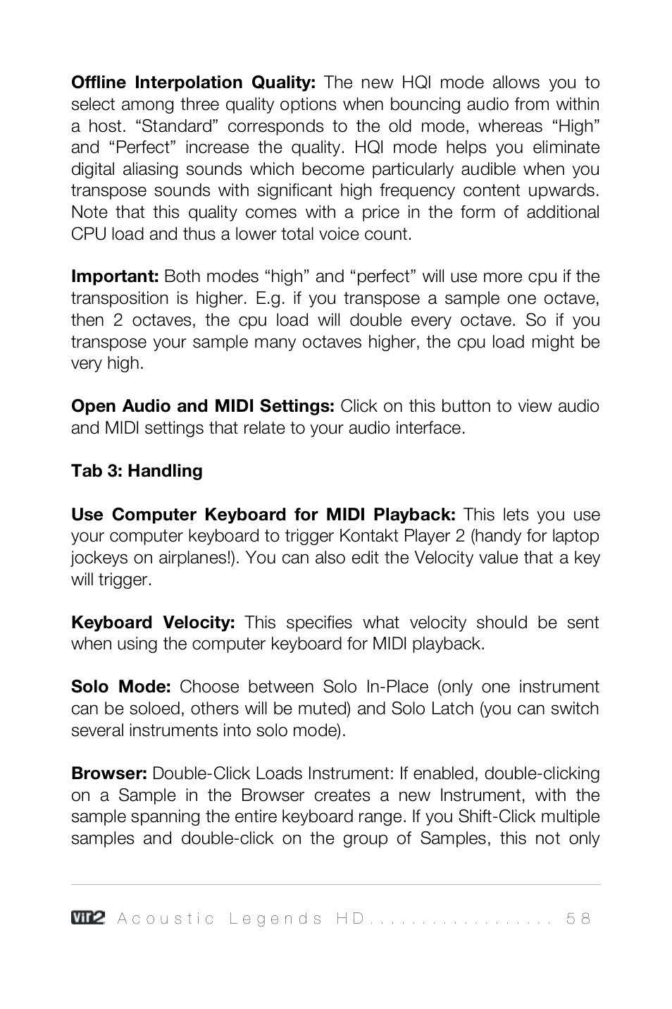 Vir2 Instruments Acoustic Legends HD User Manual | Page 58 / 74