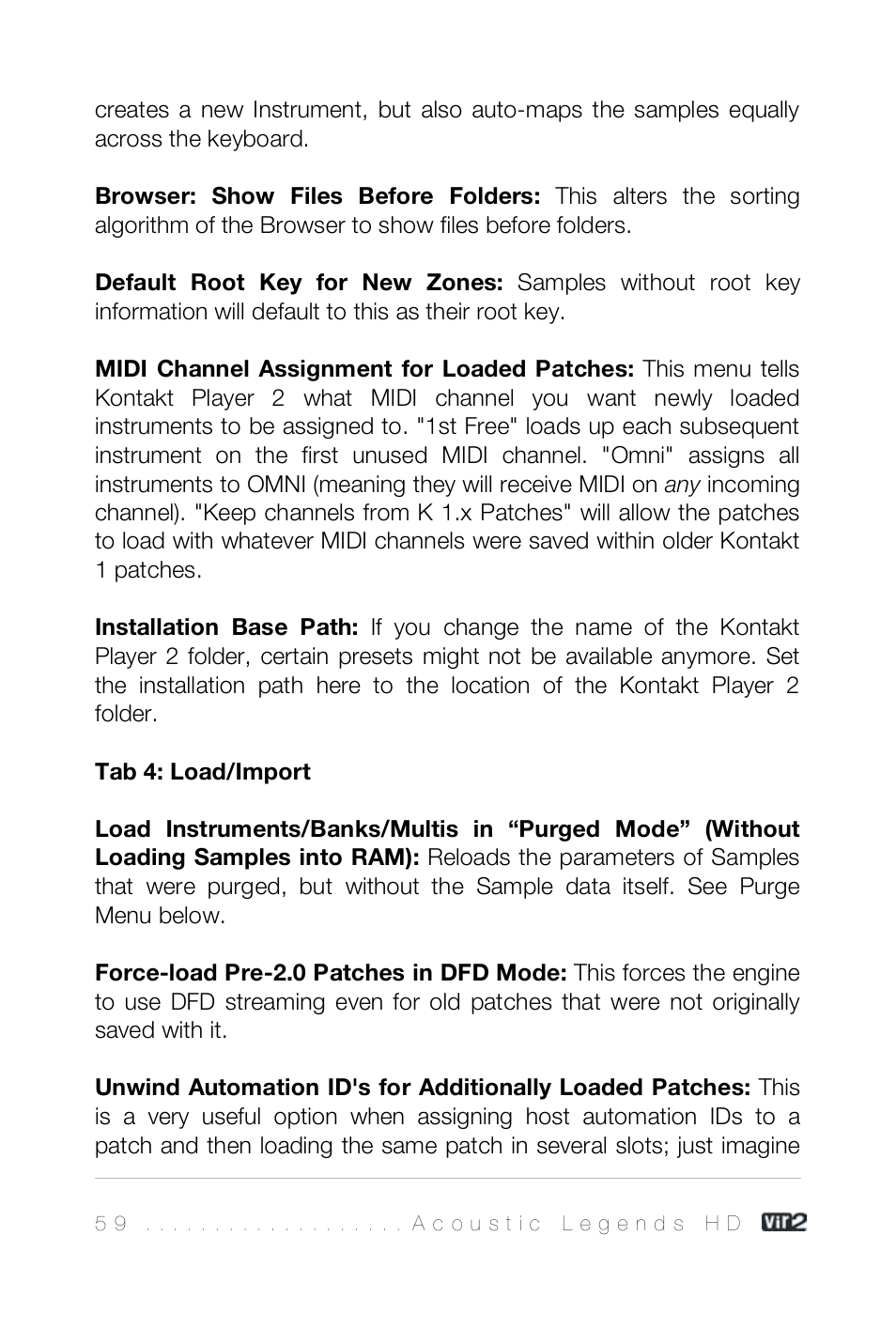 Vir2 Instruments Acoustic Legends HD User Manual | Page 59 / 74
