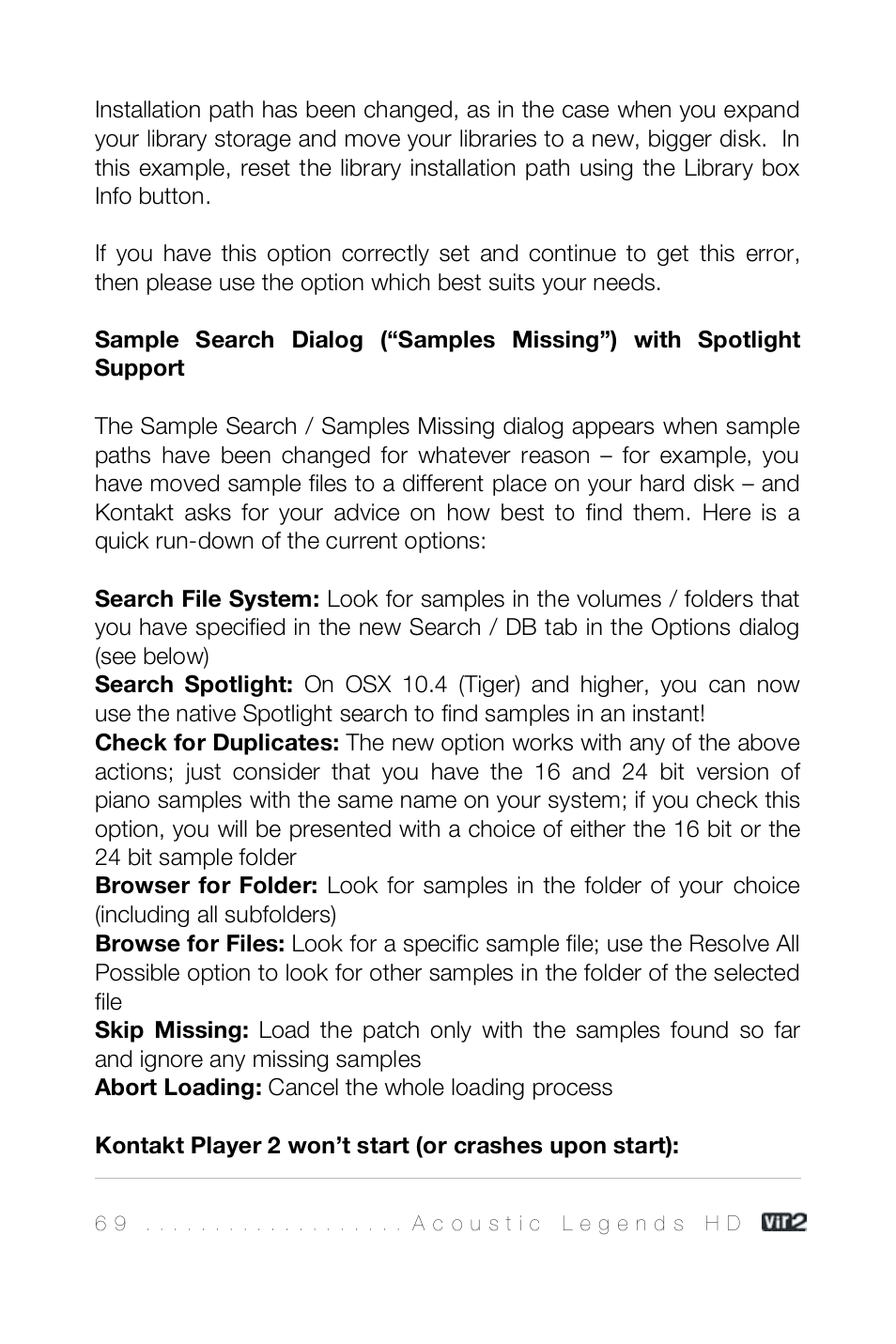 Vir2 Instruments Acoustic Legends HD User Manual | Page 69 / 74
