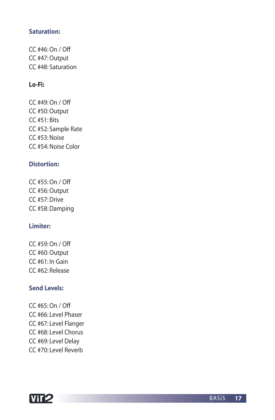 Vir2 Instruments BASiS User Manual | Page 17 / 22