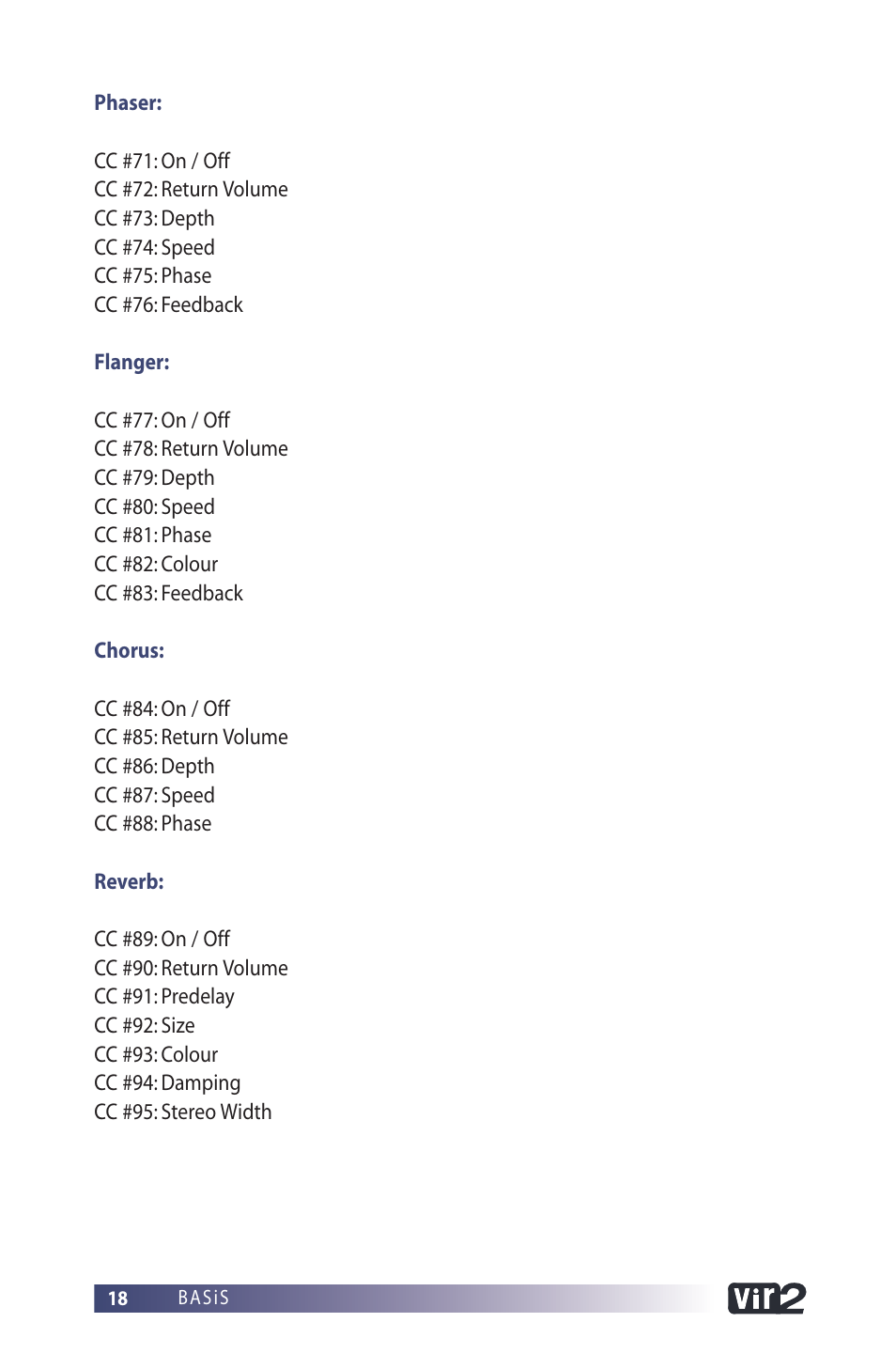 Vir2 Instruments BASiS User Manual | Page 18 / 22