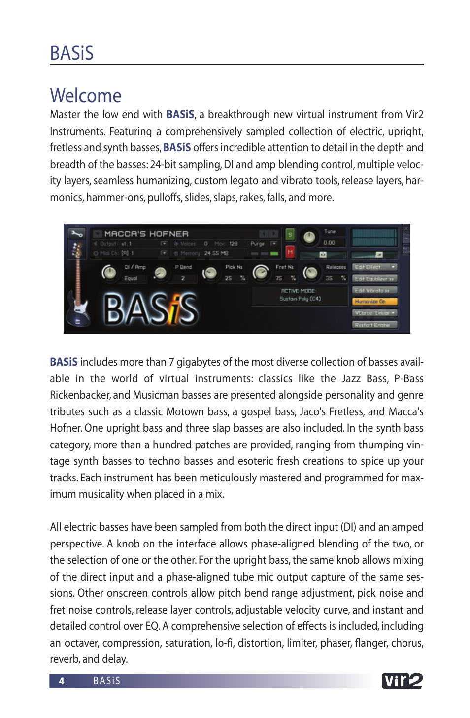 Basis welcome | Vir2 Instruments BASiS User Manual | Page 4 / 22