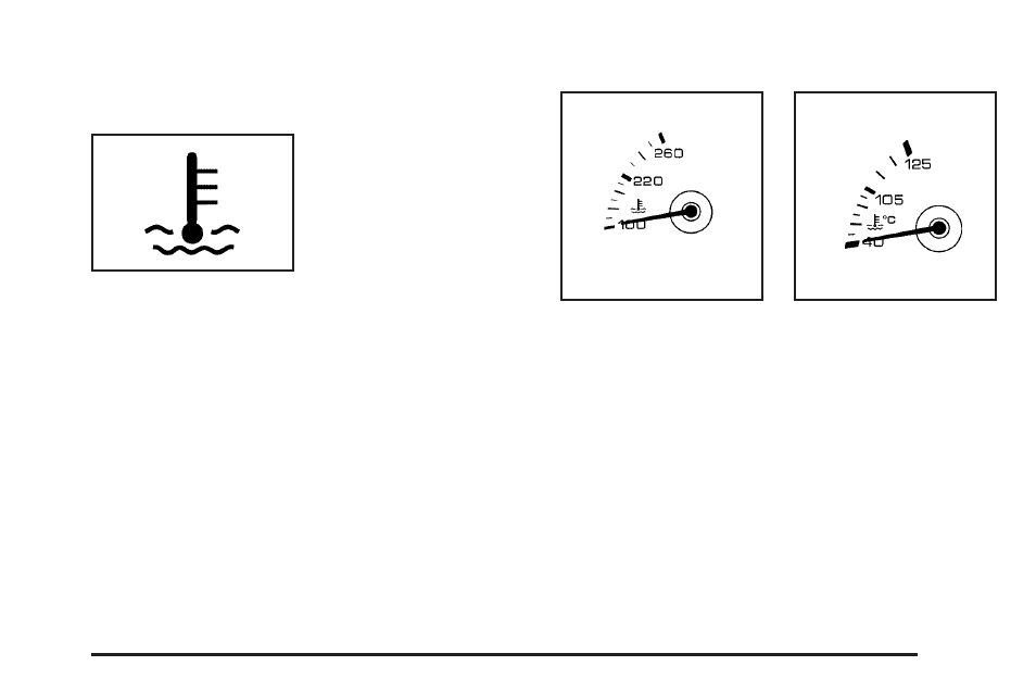 Engine coolant temperature warning light, Engine coolant temperature gage | Cadillac 2008 CTS User Manual | Page 177 / 462