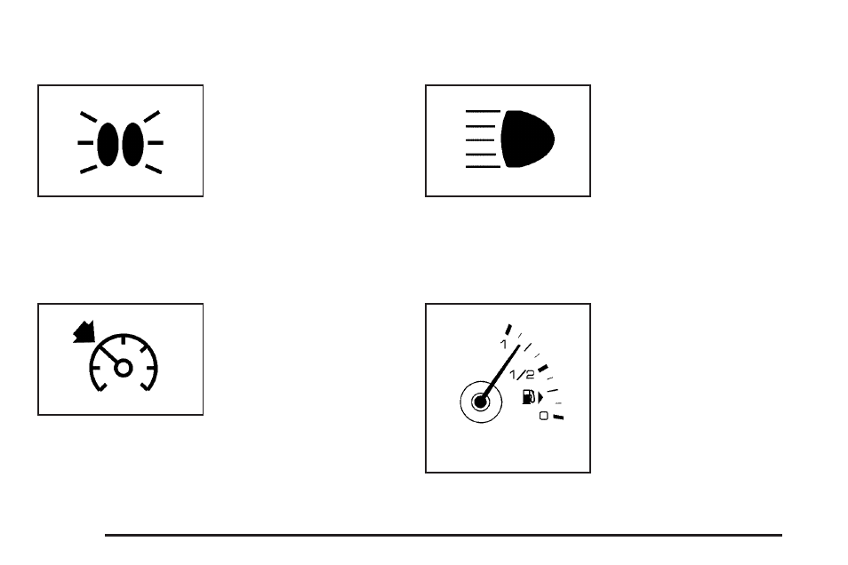 Lights on reminder, Cruise control light, Highbeam on light | Fuel gage | Cadillac 2008 CTS User Manual | Page 184 / 462