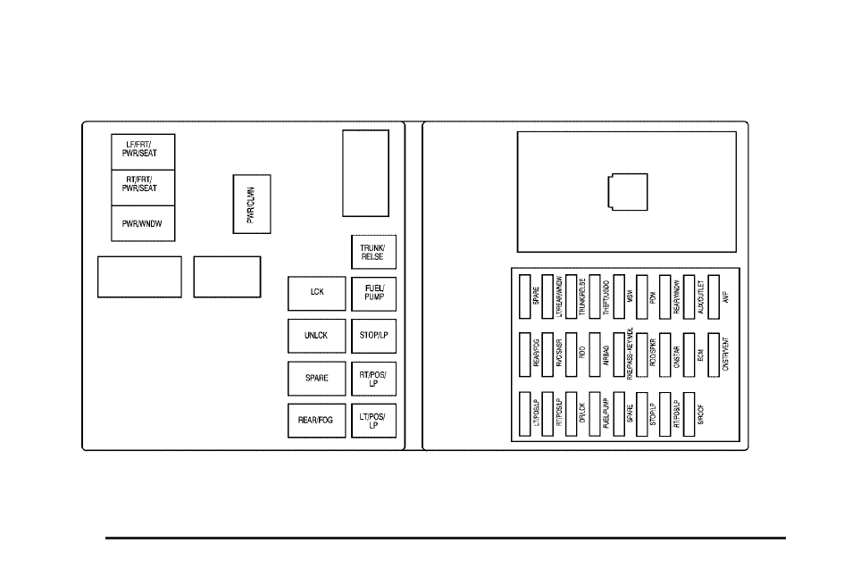 Rear compartment fuse block, Rear compartment fuse block -126 | Cadillac 2008 CTS User Manual | Page 408 / 462