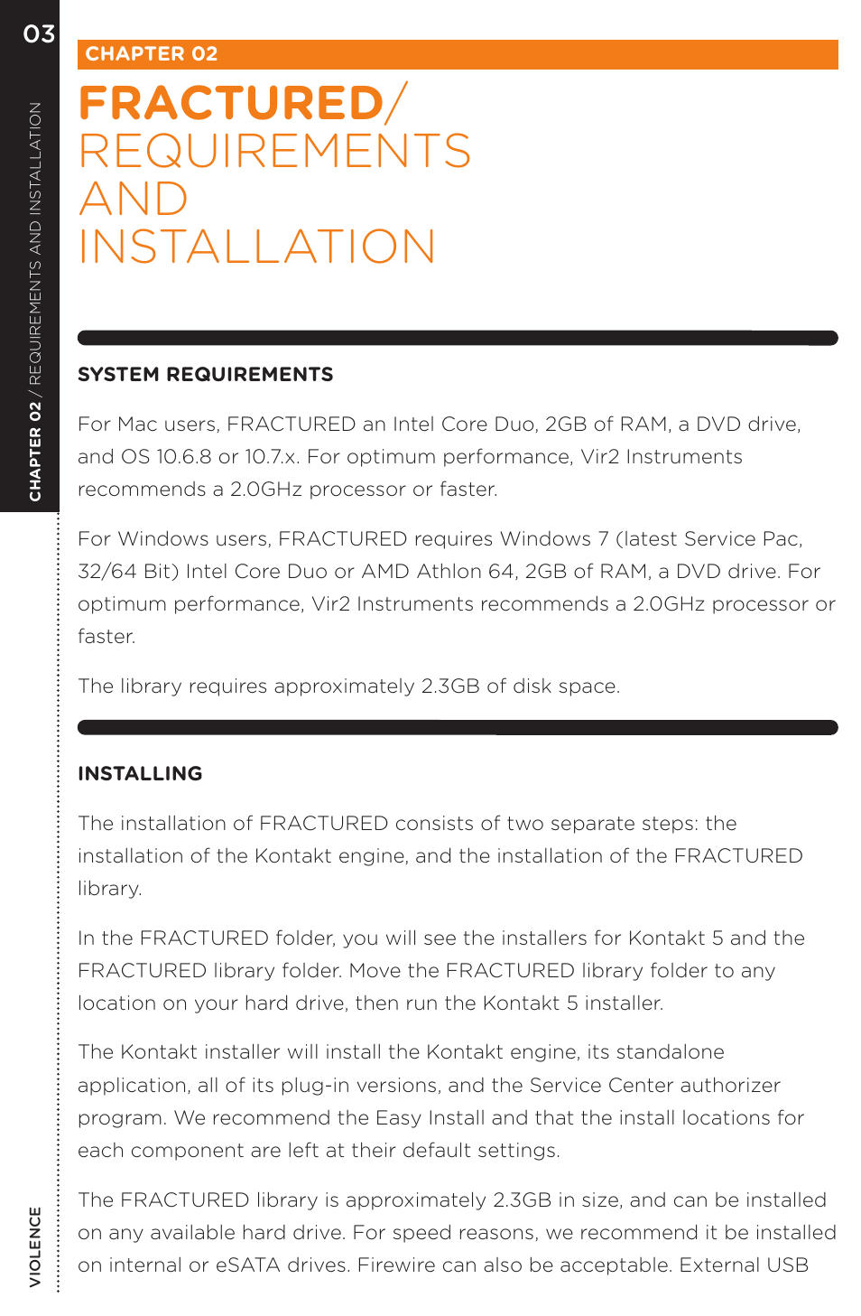 Fractured / requirements and installation | Vir2 Instruments Fractured User Manual | Page 8 / 24