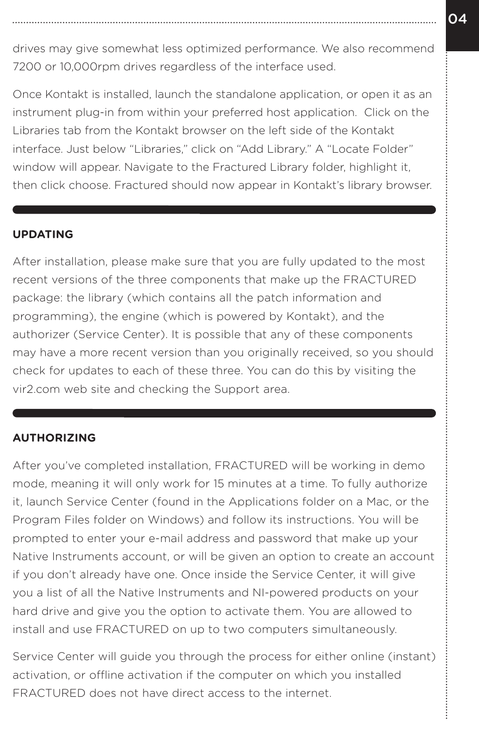 Vir2 Instruments Fractured User Manual | Page 9 / 24