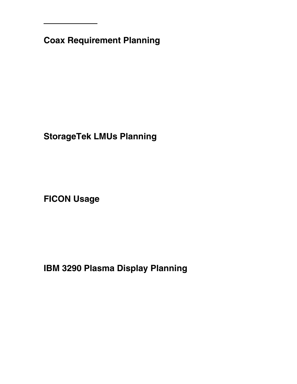 Coax requirement planning, Storagetek lmus planning, Ficon usage | Ibm 3290 plasma display planning | Visara CCA-3074 Planning Guide User Manual | Page 21 / 66