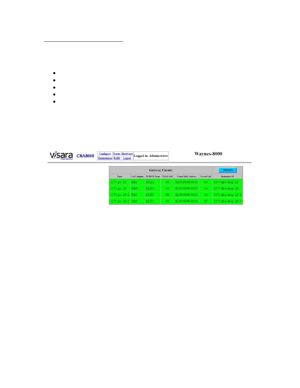 Visara CNA-8000 User Manual | Page 100 / 122