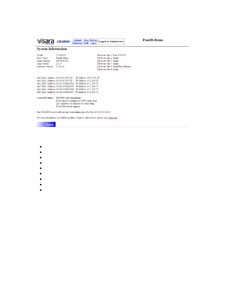 Visara CNA-8000 User Manual | Page 34 / 122