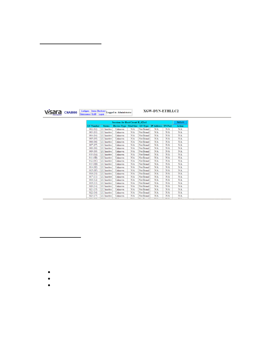 Visara CNA-8000 User Manual | Page 96 / 122