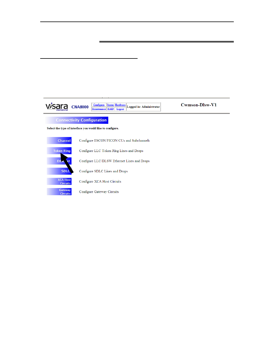 Chapter 5. token ring gateway | Visara CNA-8000 Installation User Manual | Page 65 / 126