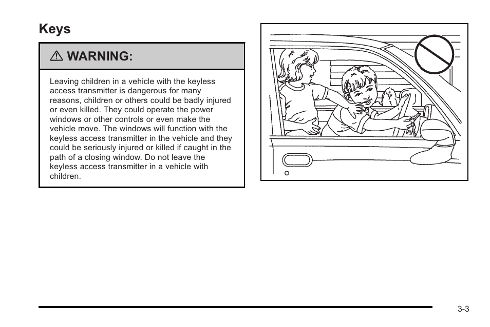 Keys, Keys -3, Service and | Cadillac 2010 STS User Manual | Page 103 / 536