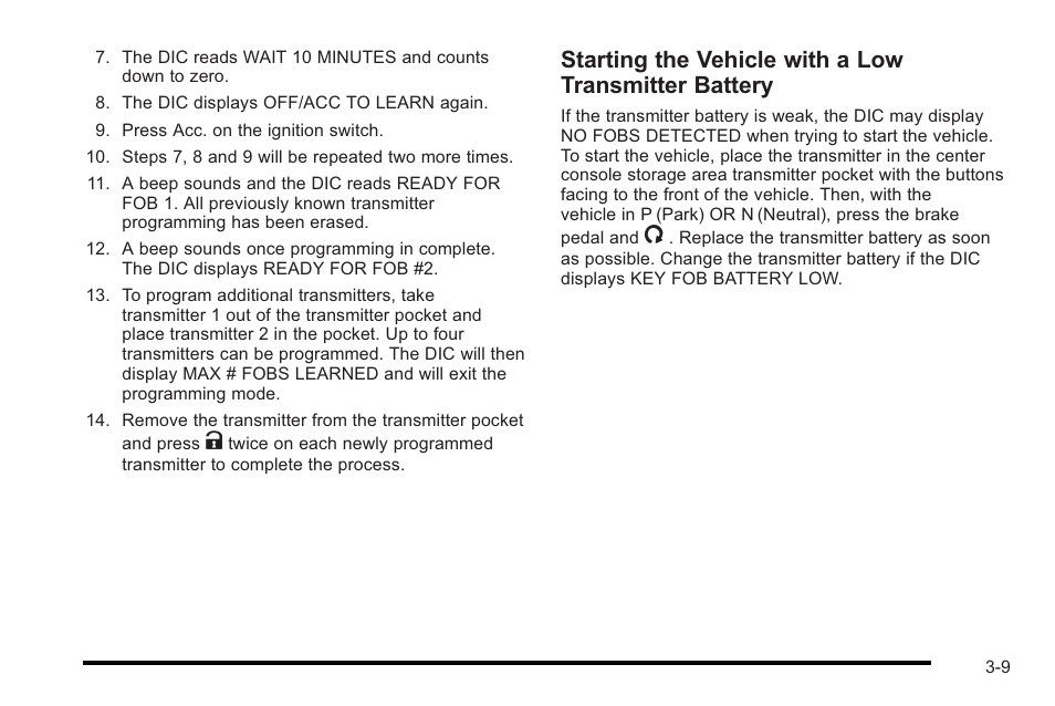 Cadillac 2010 STS User Manual | Page 109 / 536