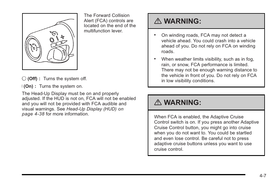 Warning | Cadillac 2010 STS User Manual | Page 187 / 536