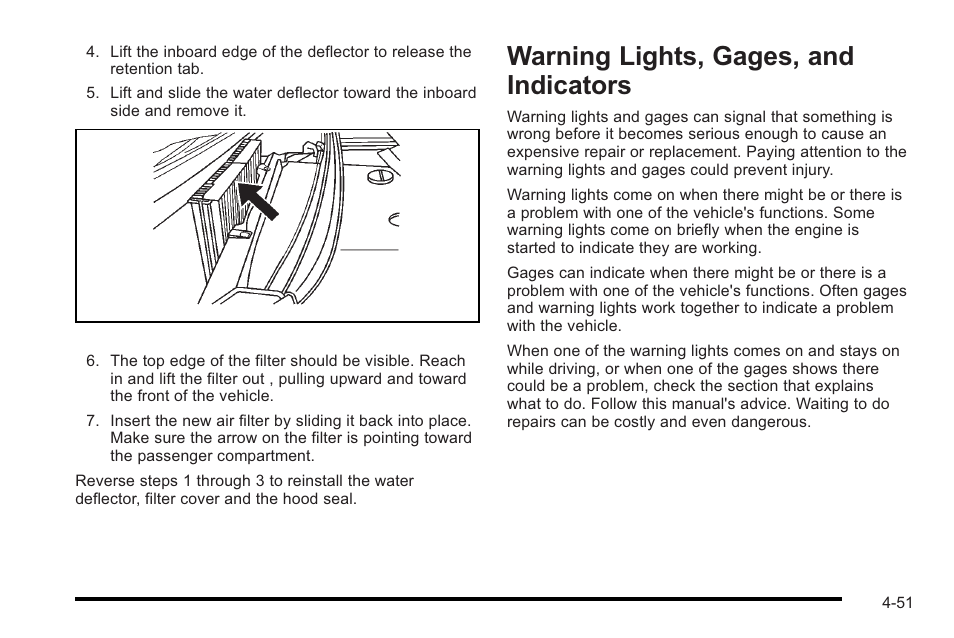 Warning lights, gages, and indicators, Lights, gages, and indicators -51, Warning lights, gages, and indicators -51 | Cadillac 2010 STS User Manual | Page 231 / 536