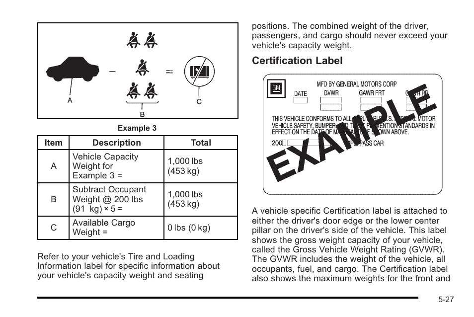 Certification label | Cadillac 2010 STS User Manual | Page 345 / 536