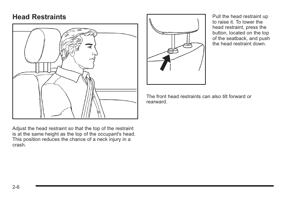 Head restraints, Head restraints -6 | Cadillac 2010 STS User Manual | Page 36 / 536