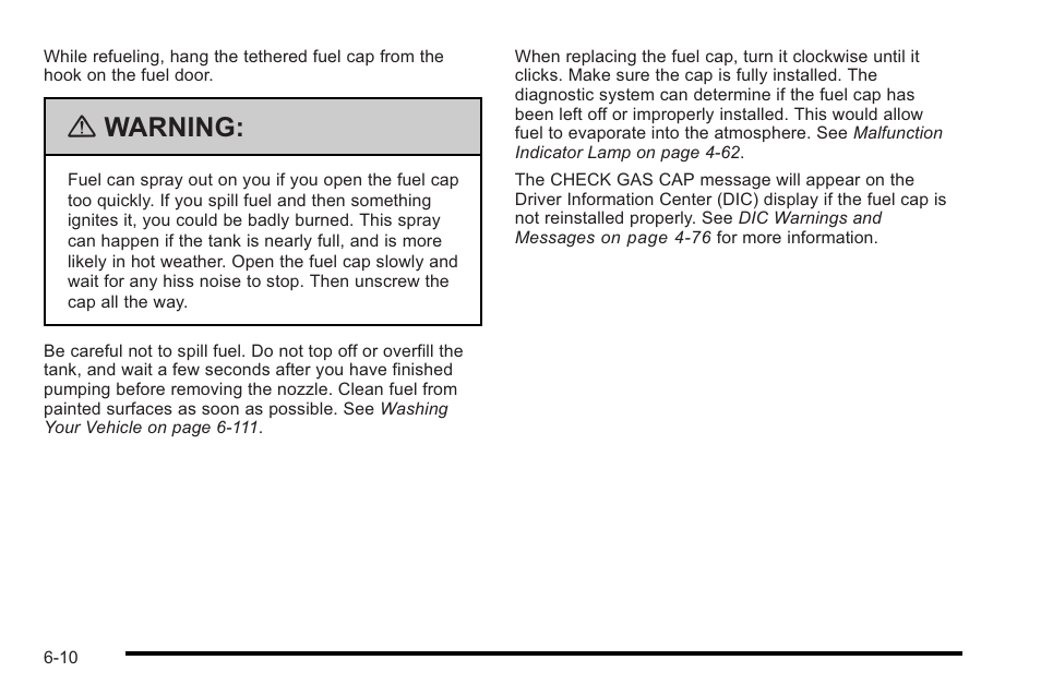 Warning | Cadillac 2010 STS User Manual | Page 366 / 536