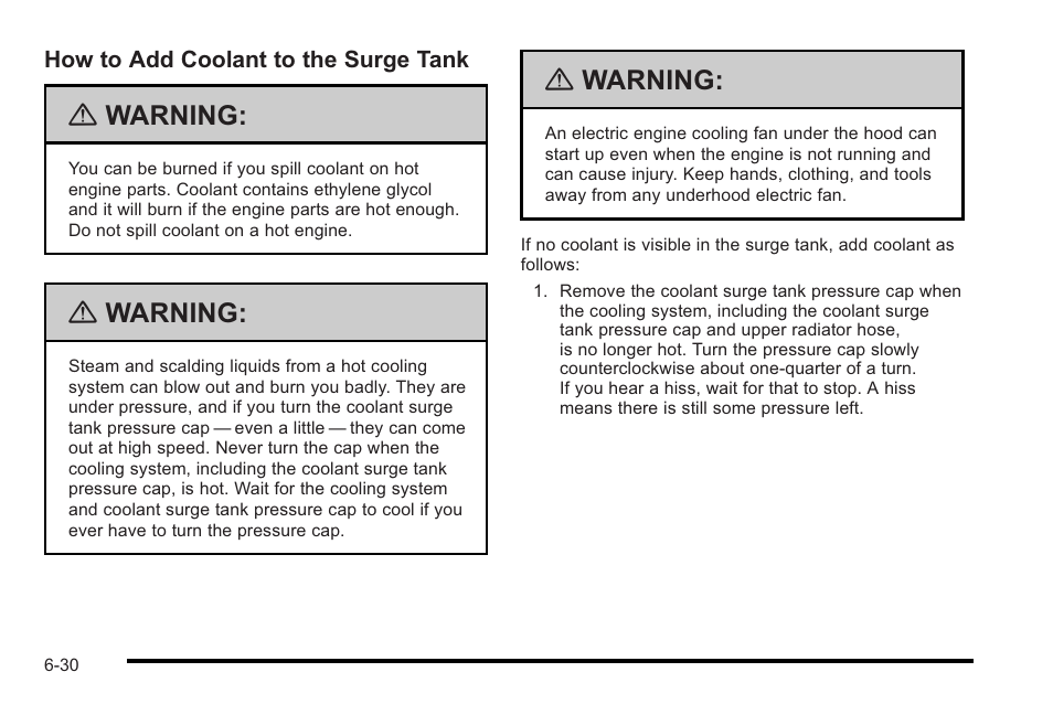 Warning | Cadillac 2010 STS User Manual | Page 386 / 536