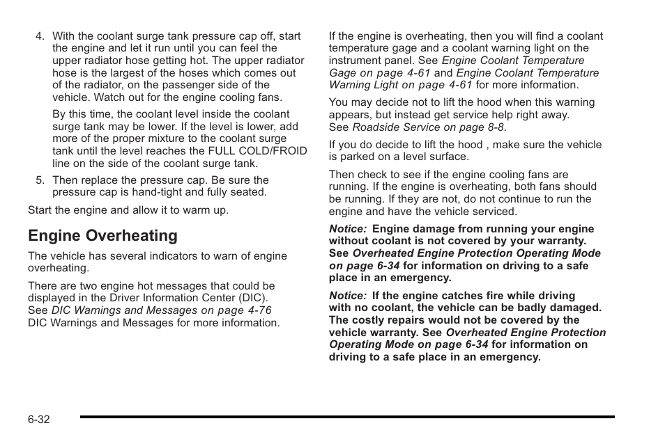 Engine overheating, Engine overheating -32 | Cadillac 2010 STS User Manual | Page 388 / 536