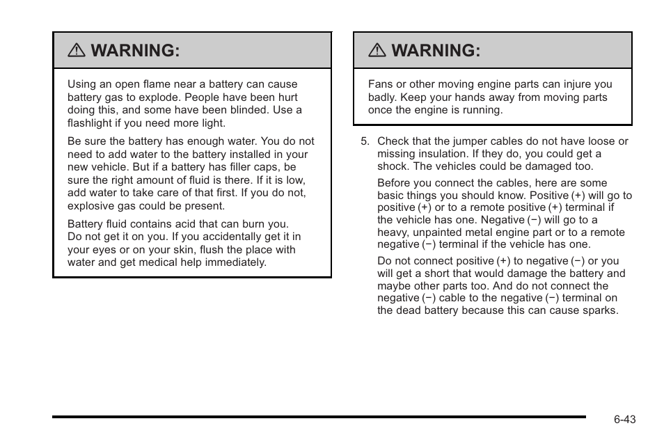 Warning | Cadillac 2010 STS User Manual | Page 399 / 536