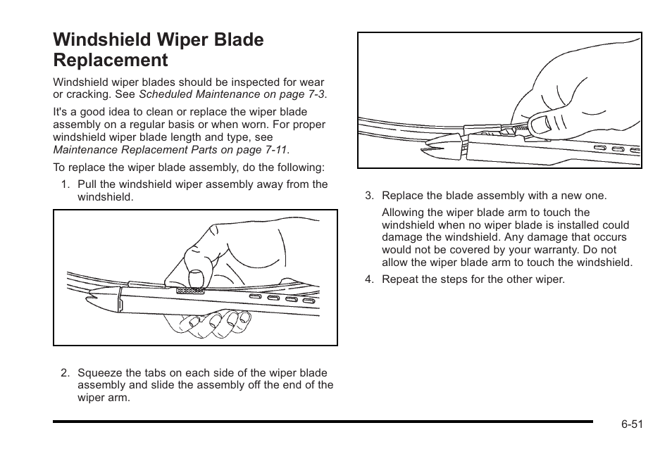 Windshield wiper blade replacement, Windshield wiper blade replacement -51 | Cadillac 2010 STS User Manual | Page 407 / 536