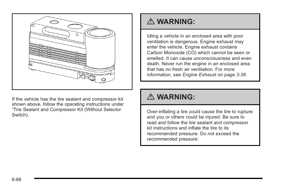 Warning | Cadillac 2010 STS User Manual | Page 444 / 536