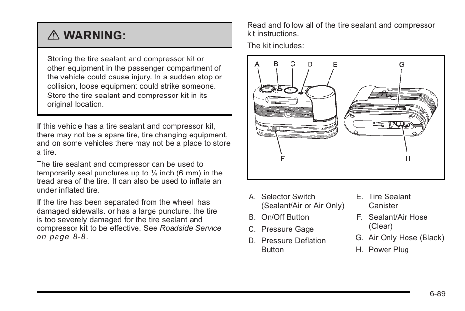 Warning | Cadillac 2010 STS User Manual | Page 445 / 536