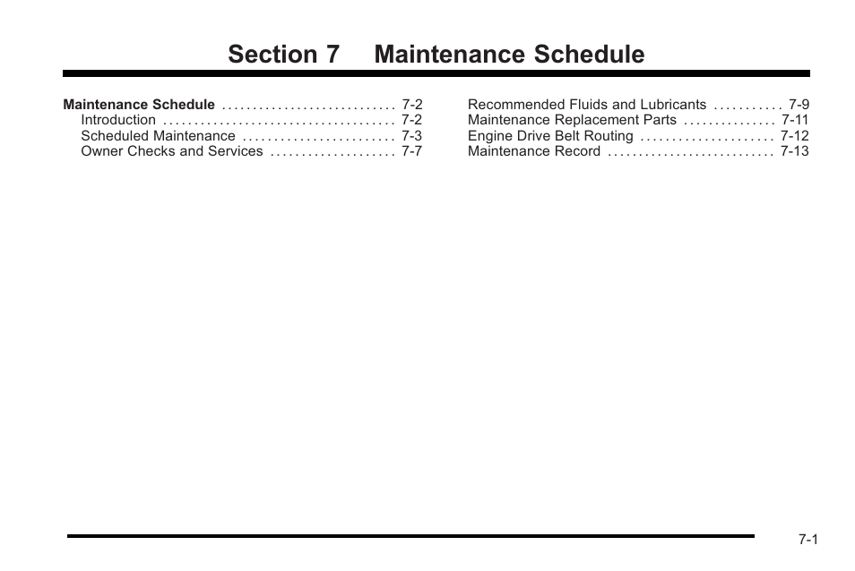 Maintenance schedule, Schedule -1 | Cadillac 2010 STS User Manual | Page 489 / 536