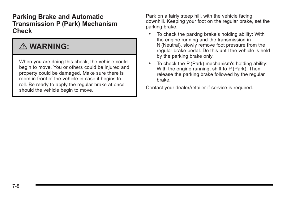 Warning | Cadillac 2010 STS User Manual | Page 496 / 536