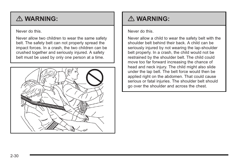 Warning | Cadillac 2010 STS User Manual | Page 60 / 536