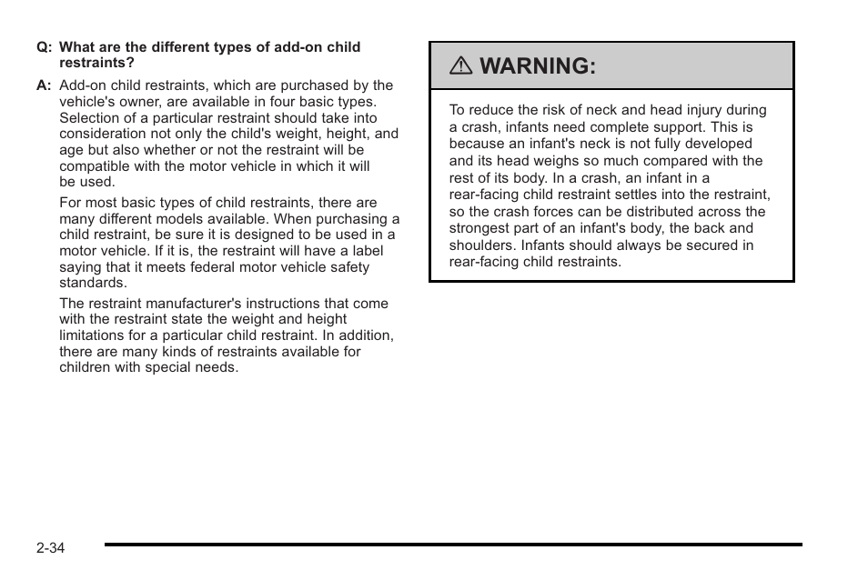 Warning | Cadillac 2010 STS User Manual | Page 64 / 536