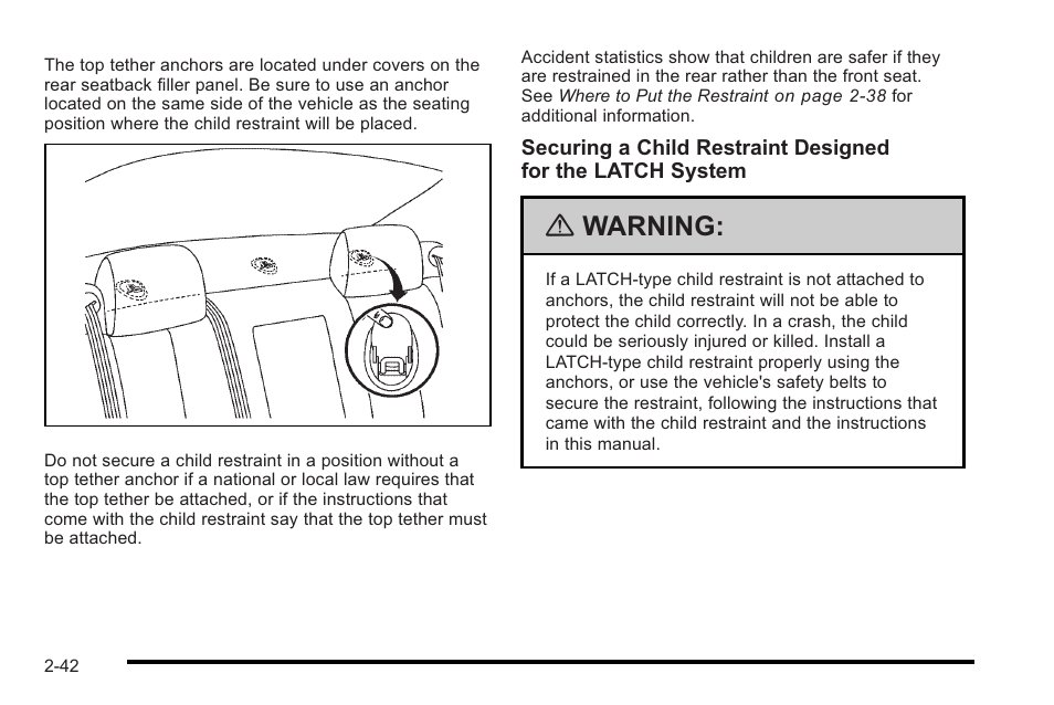 Warning | Cadillac 2010 STS User Manual | Page 72 / 536