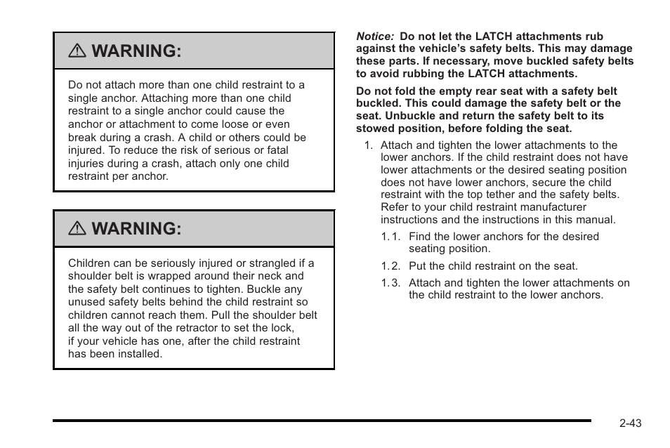 Warning | Cadillac 2010 STS User Manual | Page 73 / 536