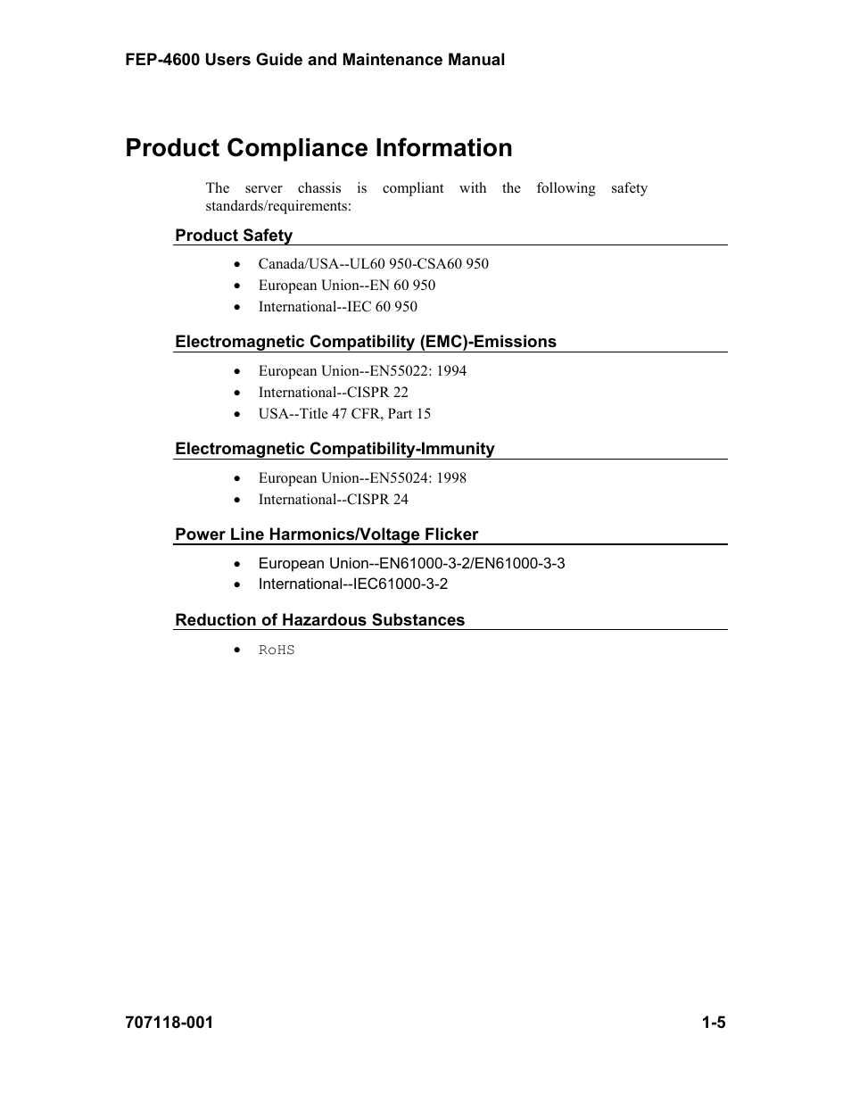 Product compliance information | Visara FEP-4600 User Manual | Page 13 / 79