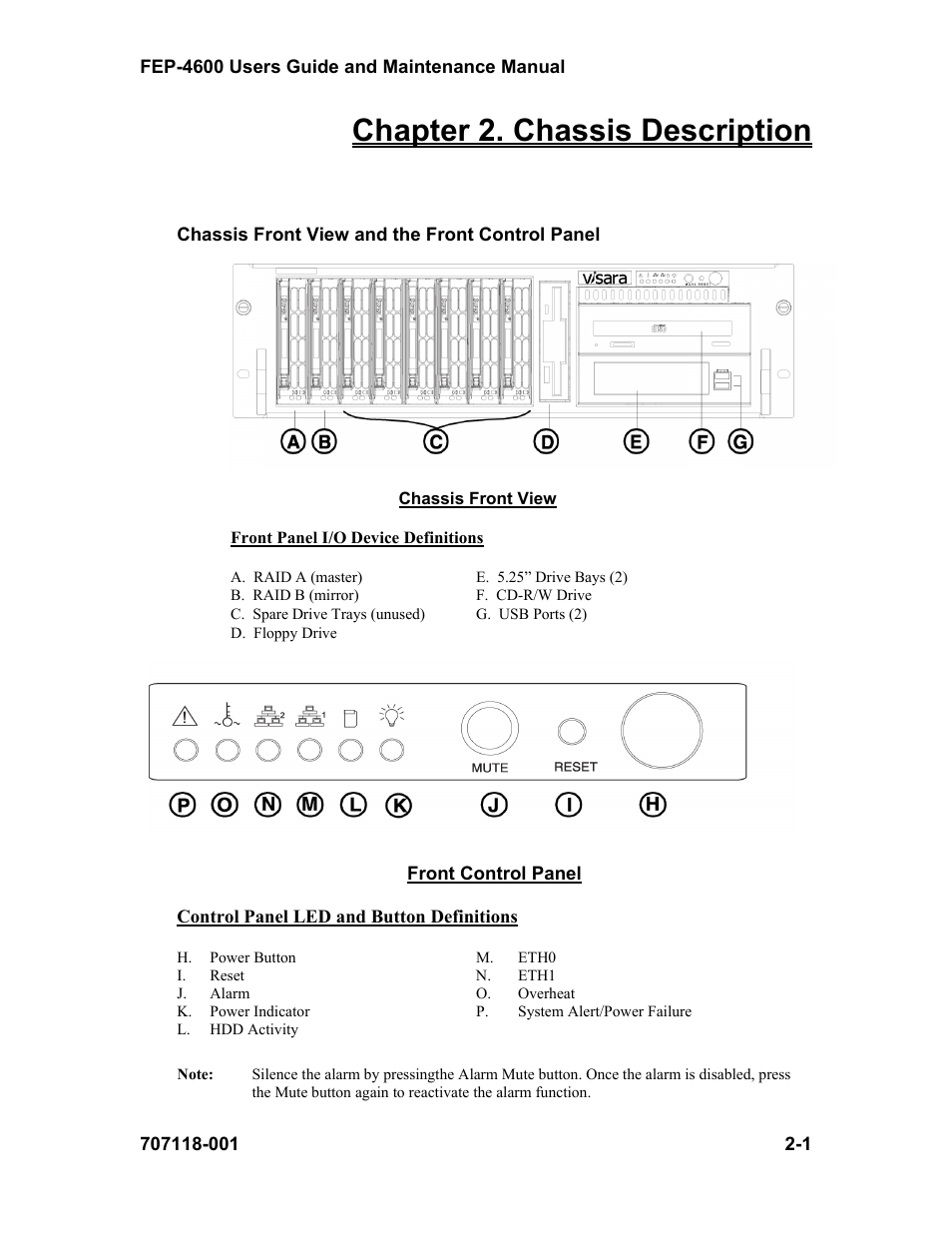 Chapter 2. chassis description | Visara FEP-4600 User Manual | Page 19 / 79