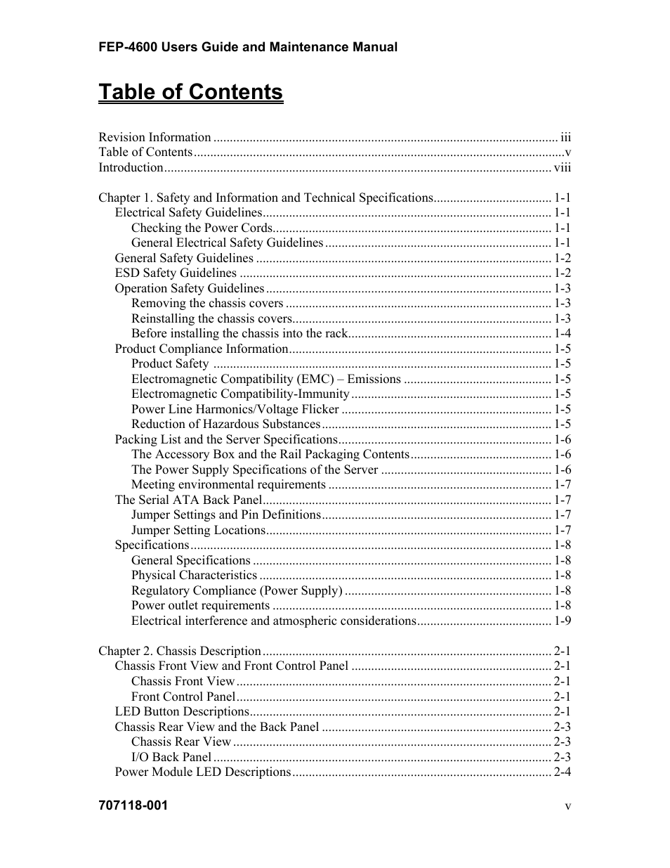 Visara FEP-4600 User Manual | Page 5 / 79