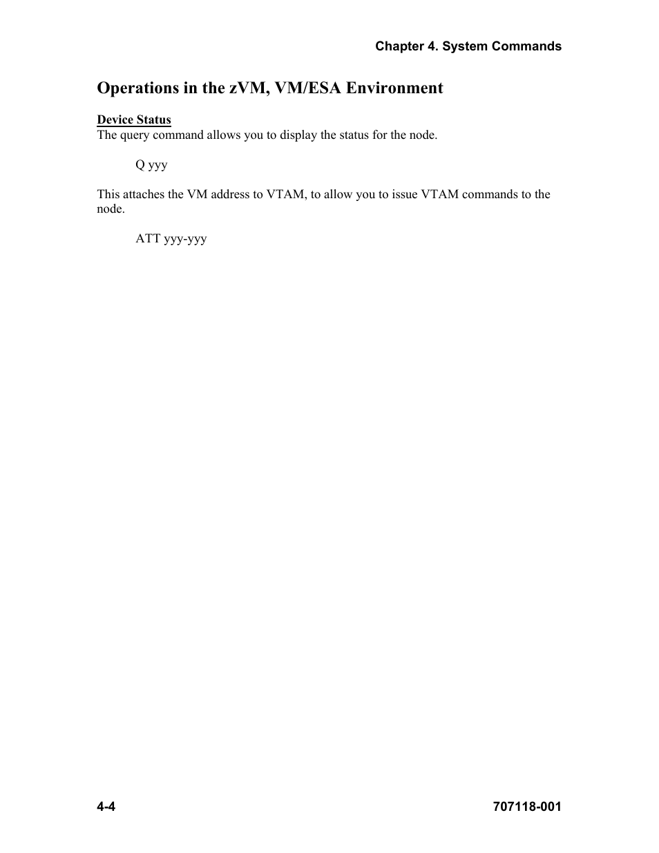 Operations in the zvm, vm/esa environment | Visara FEP-4600 User Manual | Page 58 / 79