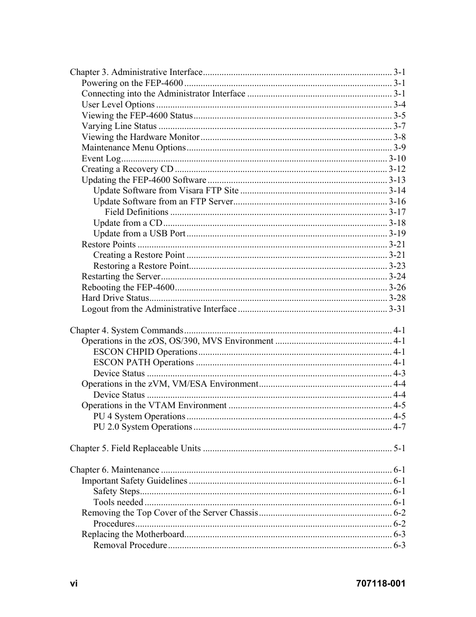 Visara FEP-4600 User Manual | Page 6 / 79