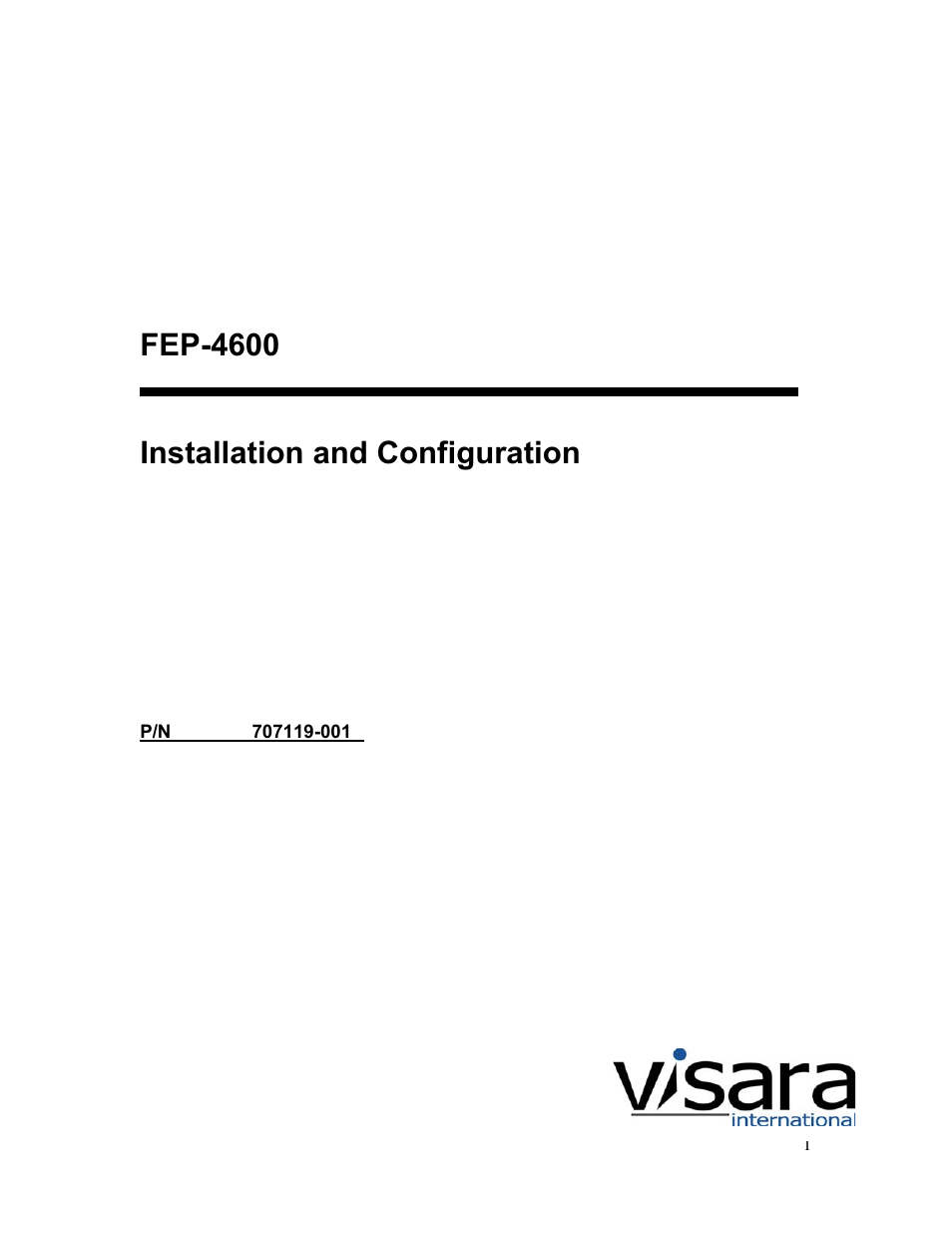 Visara FEP-4600 Installation User Manual | 114 pages