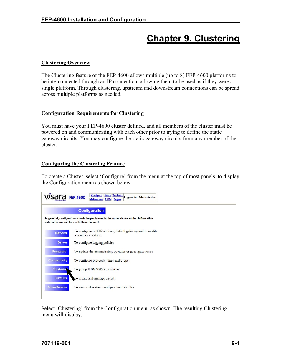 Chapter 9. clustering | Visara FEP-4600 Installation User Manual | Page 103 / 114