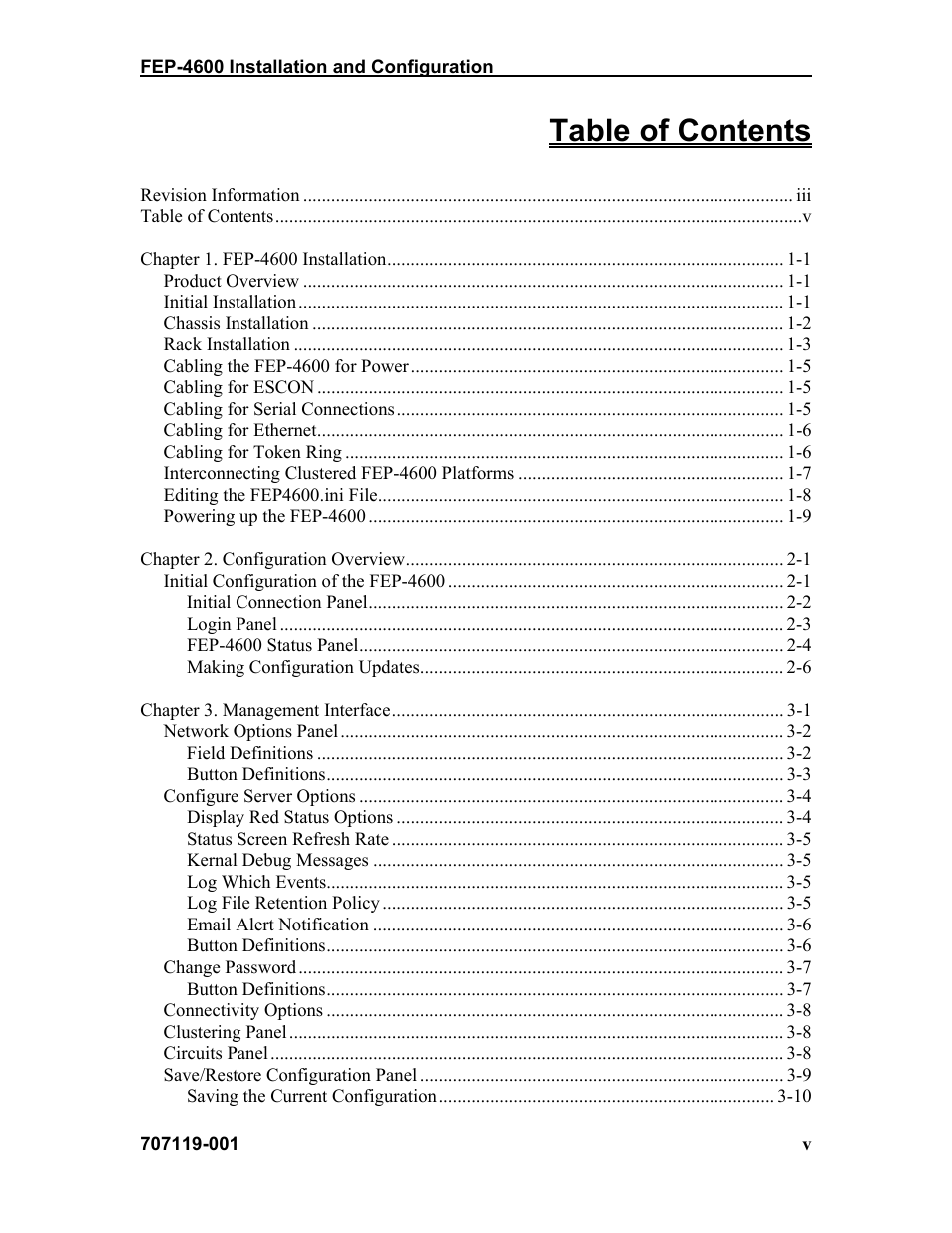 Visara FEP-4600 Installation User Manual | Page 5 / 114