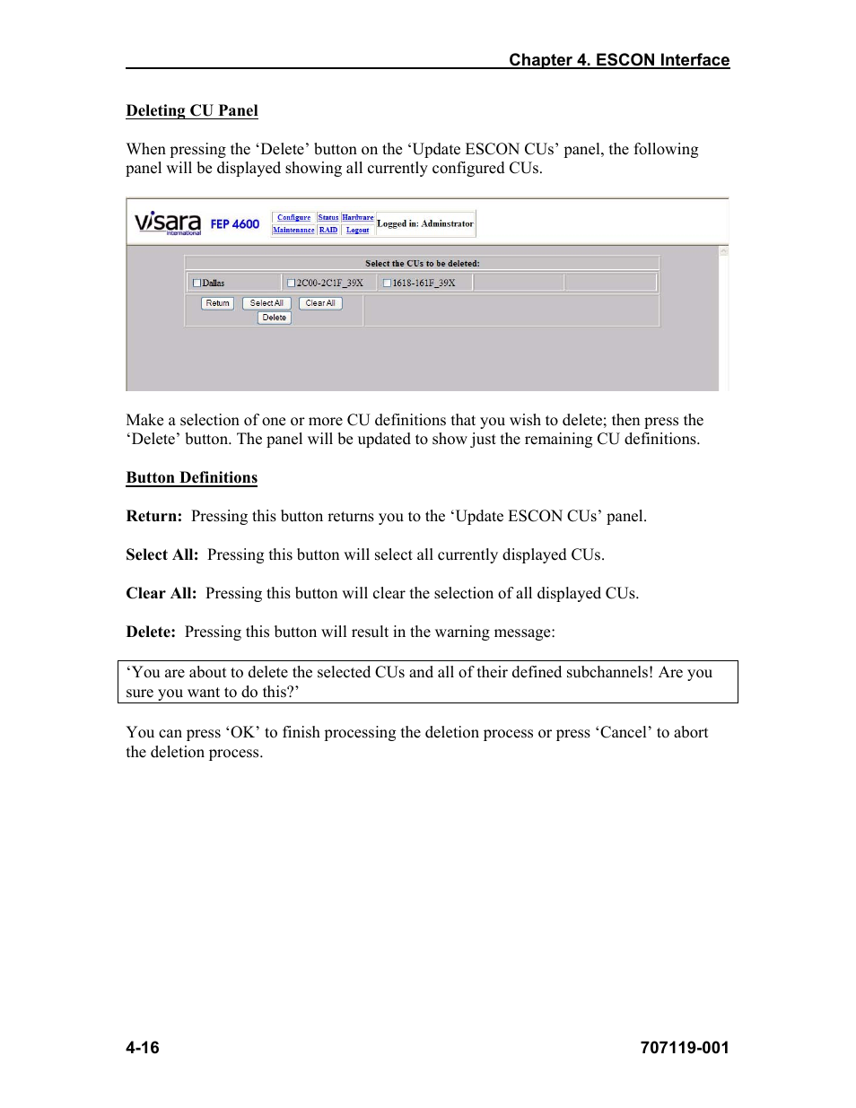 Visara FEP-4600 Installation User Manual | Page 52 / 114
