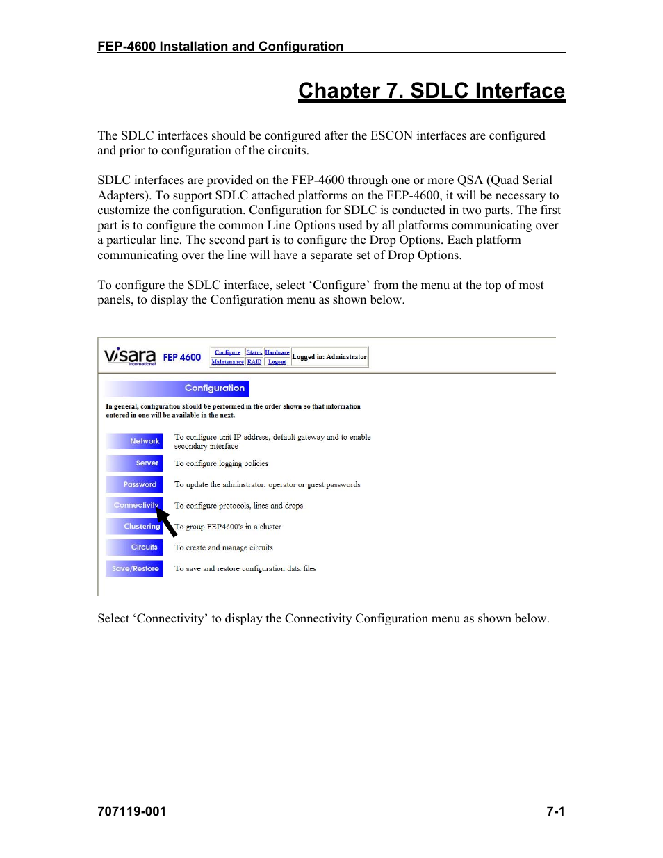 Chapter 7. sdlc interface | Visara FEP-4600 Installation User Manual | Page 85 / 114