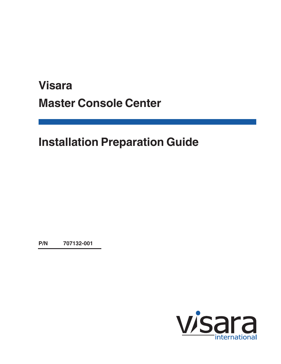 Visara Master Console Center Installation User Manual | 52 pages