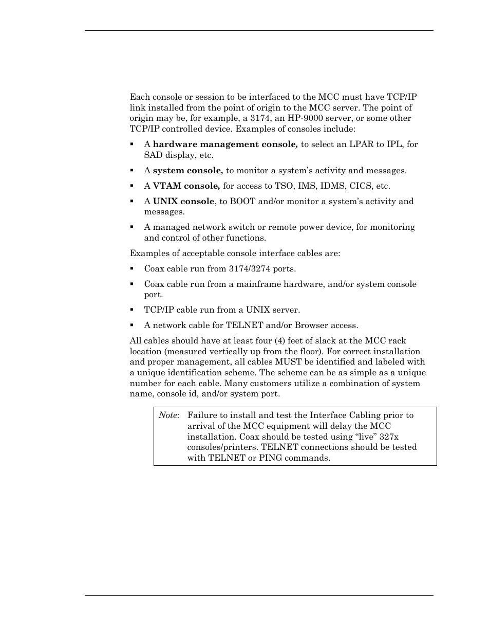 Cabling requirements | Visara Master Console Center Installation User Manual | Page 33 / 52
