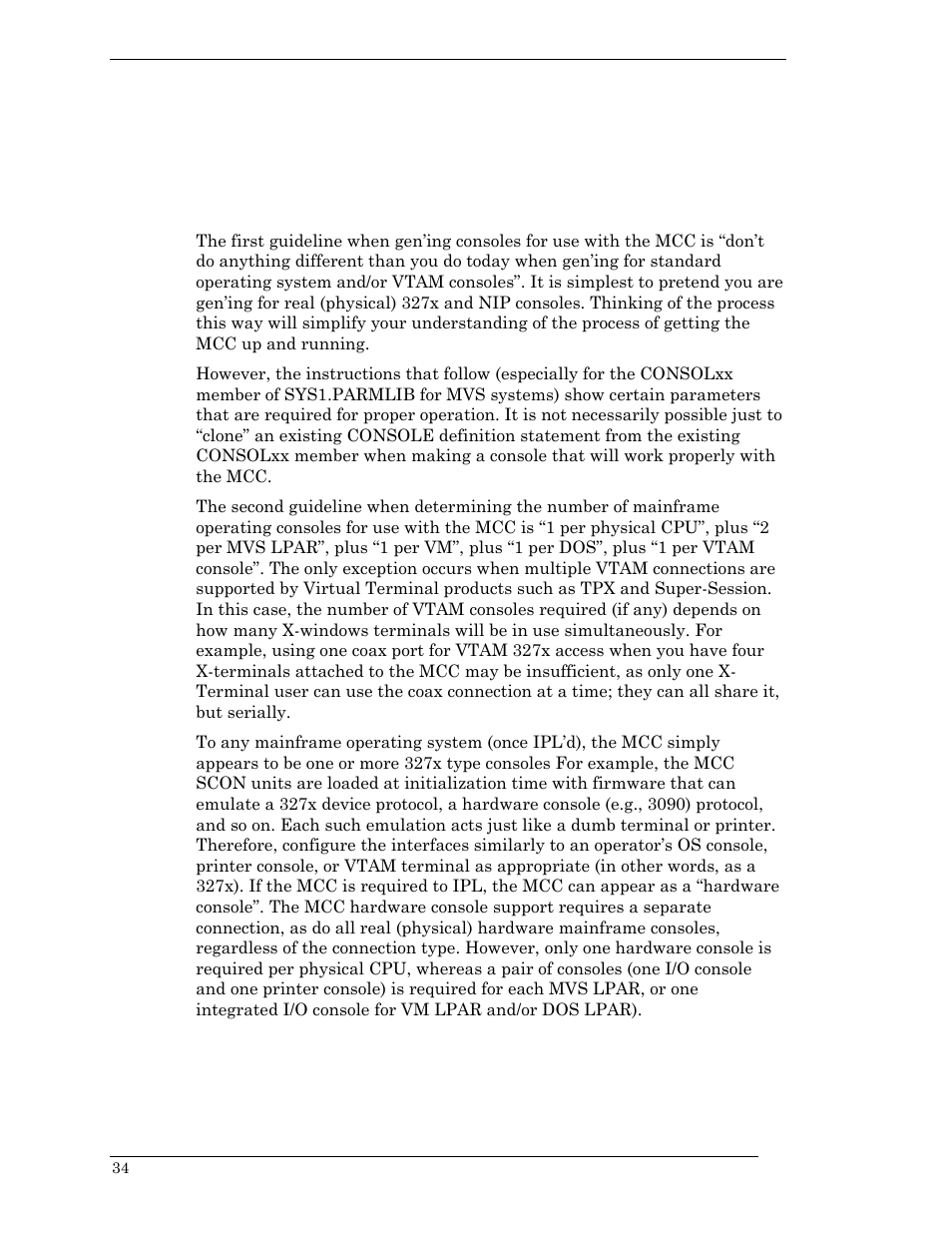 Device interface preparation, Mainframe coax | Visara Master Console Center Installation User Manual | Page 34 / 52