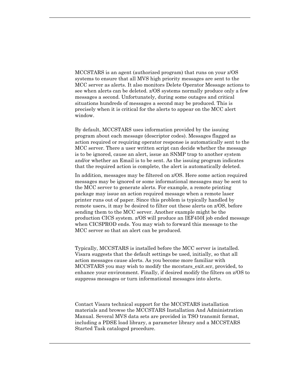 Mcc stars mvs agent, Overview, Planning for mccstars installation | Mcc stars mvs agent overview | Visara Master Console Center Installation User Manual | Page 49 / 52