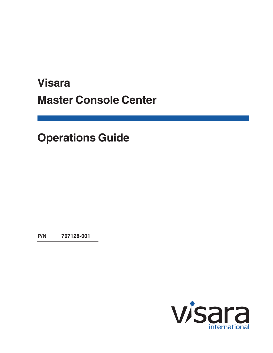 Visara Master Console Center Operations Guide User Manual | 80 pages